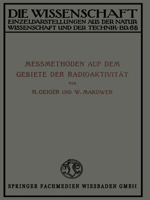 cover image of Meßmethoden auf dem Gebiete der Radioaktivität